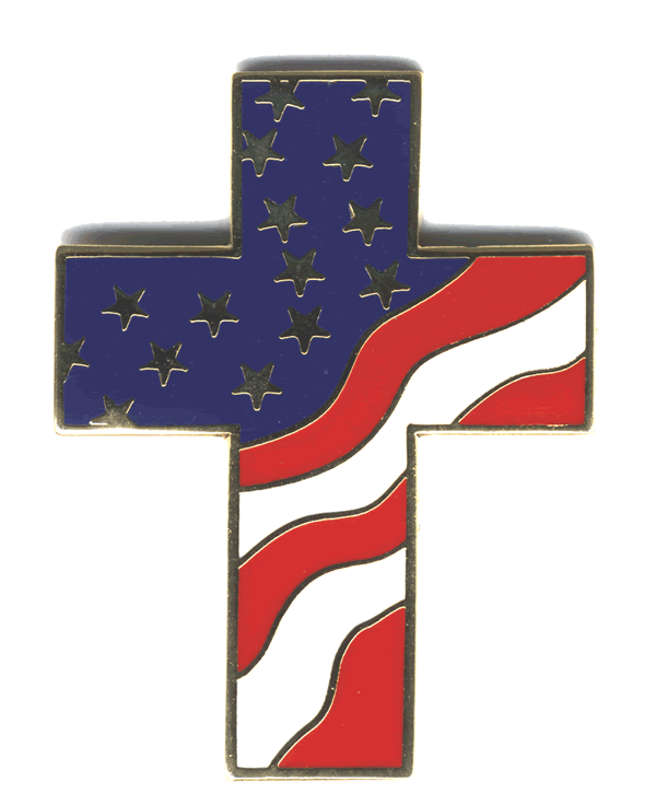 cross flag pin