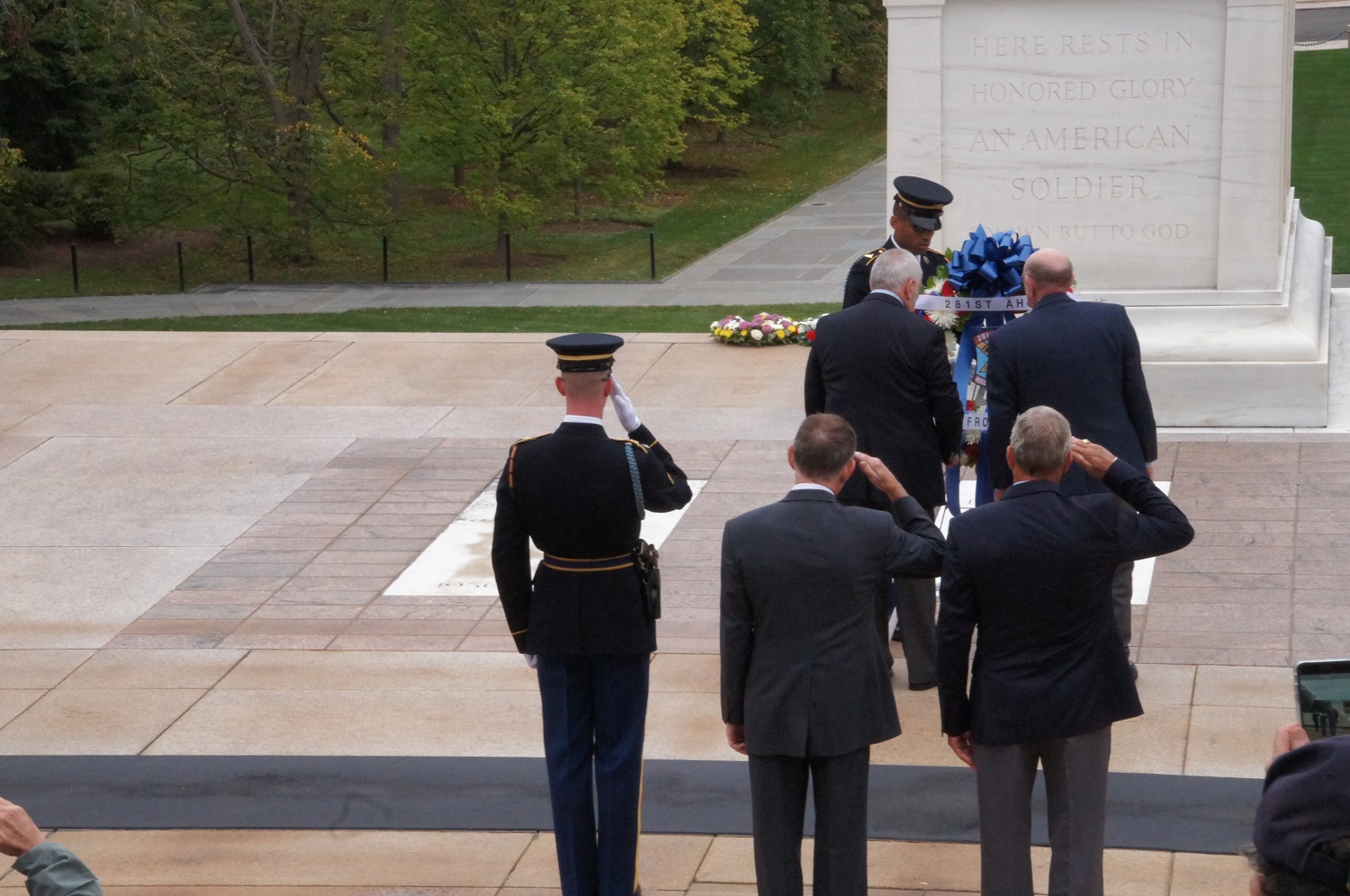 placing the wreath