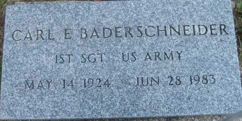 1st Sgt Carl Baderschneider