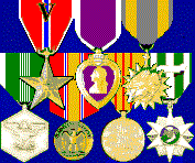 Bronze Star, Purple Heart (2 awards), Air Medal, Army Commendation Medal, National Defense, Vietnam Service, Vietnam Campaign